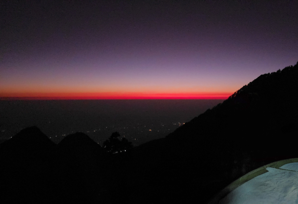 triund top camping sunset view